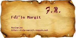 Füle Margit névjegykártya